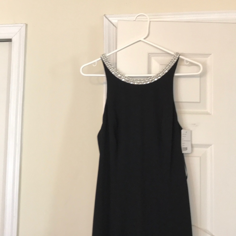 Full length halter crepe dress